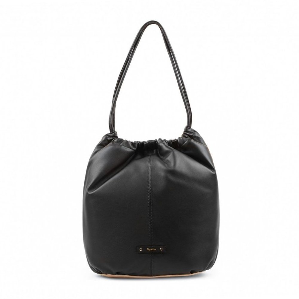 Repetto Ballerina Bag in Black Leather puffy chic balletcore pointe shoe bag
